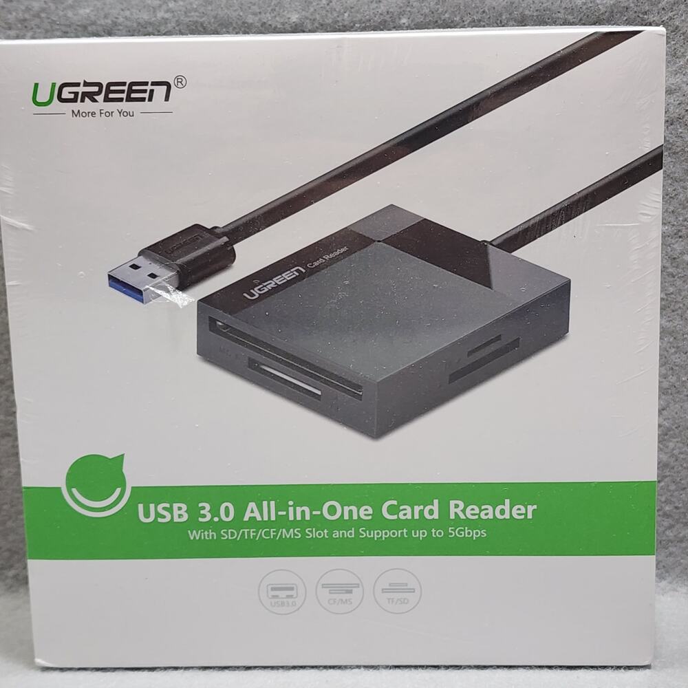 UGreen 30333 USB 3.0 All-in-One Card Reader SD/TF/CF/MS Supports Up To 5Gbps NIB